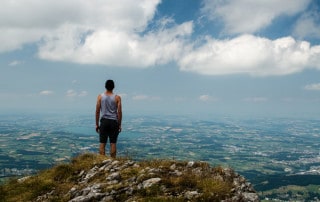 man on mountain
